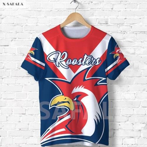 Rooster Broncos Bulldog Canberra Cowboy 3D Fashion Full Printed 2 Round Neck T-Shirt Men Women Harajuku Casual Tee Short Sleeve