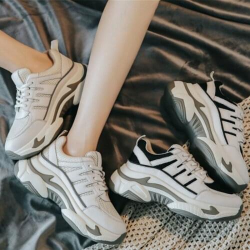 Ladies Casual Vulcanize Shoes Women Chunky Sneakers Platform 6cm Thick Sole Shoes Web Celebrity female fashion Sneakers X1-64