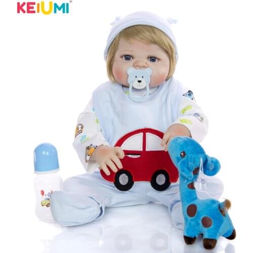 KEIUMI Reborn Baby Doll Boy 23 Inch Dolls For Boy Reborn Boneca 57cm For Toddler Toy Children Gift