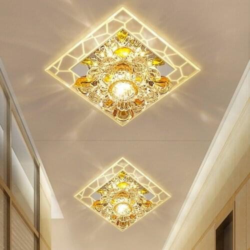 Square aisle lights corridor lamp LED Bulbs room porch LED ceiling lights crystal LU62250 ZL408