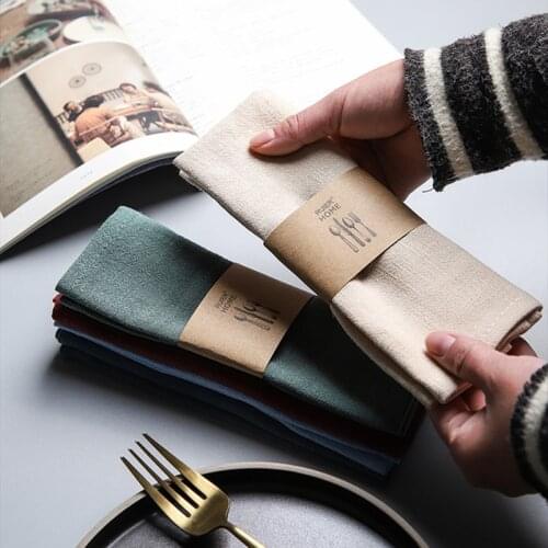 Linen Napkins Tea Towels for Kitchen Cotton Table Placemat Home Decoration Accessories Good Water Absorption Dish Towels