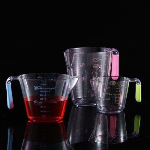 Stackable Spout Measuring Cups Clear Graduated Beaker Scale Plastic Measuring Jugs for Flour Oil Powder Container Kitchen Tools