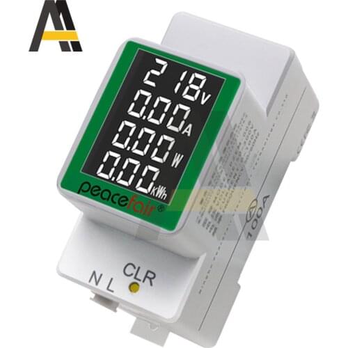 AC Digital Display AC50-300V Voltage Current Meter100A Rail Meter Backlight Multi-function Tester