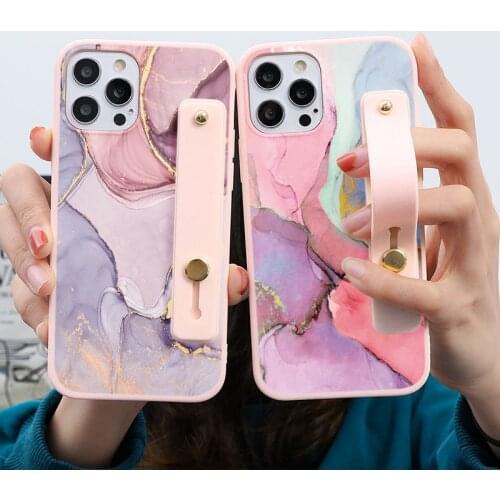 Marble Case For Samsung Galaxy A12 A21S A32 A52 A51 A50 A02S A20e A31 A30 A42 A41 A40 A71 A70 A91 A6 A7 A9 2018 Wrist Strap Capa