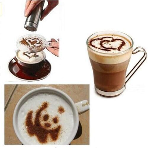 Creative New Muti-function Cappuccin Coffe Milk Bubble Cake Model Coffee Flower Plastic ABS Pattern Mold Kitchen Coffee Tool
