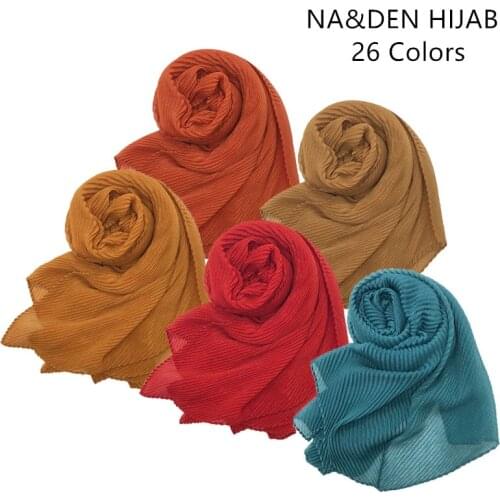 New design fashion solid soft viscose crinkled warm women scarf/scarves shawl muslim islam hijabs wraps foulard echarpe 50pcs