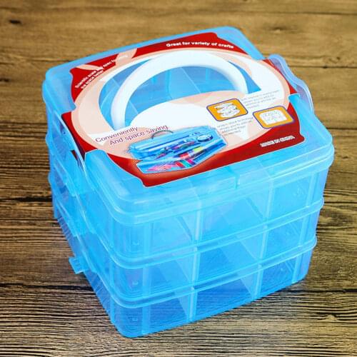 Organizer Container Storage Box 3 Layers 18 Grids Removable Plastic Transparent Storage Box Jewelry Earring Tools