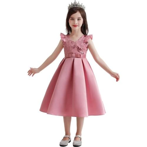 Girls Dresses Birthday Party Holiday Party Wedding Ball Gown Princess Dress Xiaofei Sleeve Sequin Girl Teenager Prom Clothing