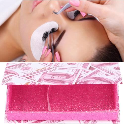 2pcs Portable Fashion Empty False Eyelash Organizer Rectangular Fake Eyelashes Magnetic Storage Box Makeup Accessories Gift Pink