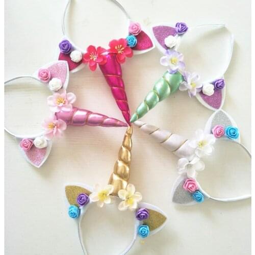 Baby Shower Unicornio Headband Happy Birthday Party Decorations Kids Unicorn Party Favors Baby Souvenirs Chirldren Gift Supplies