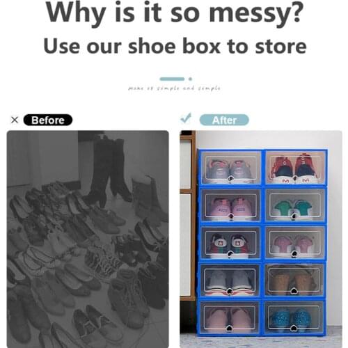 Transparent shoe box storage shoe boxes thickened dustproof shoes organizer 6pc