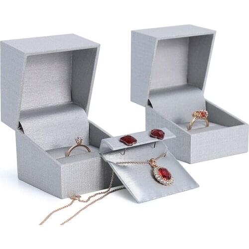 Factory Direct Jewellery Box Wholesale Grey Exquisite Gift Packaging Ring Pendant Earring Jewelry Storage Boxes