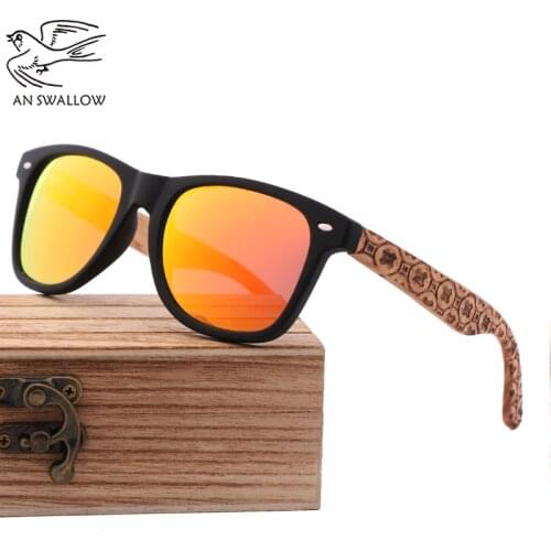 Handmade Zebra Wood Bamboo Wood Frame Sunglasses Ladies Men Polarized Retro Bamboo Wood Sunglasses