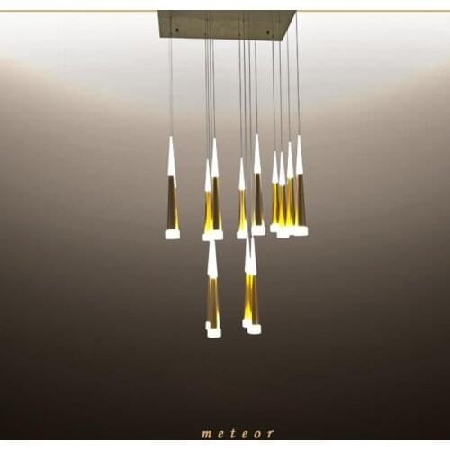 Modern minimalist restaurant bar led chandelier Acrylic aluminum meteor shower chandelier led lighting fixture led lamp acrylic