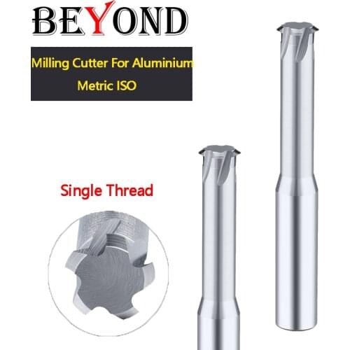BEYOND Metric thread Milling Cutter Aluminium Alloy Single Edge Tooth Carbide Tungsten Steel Deep Hole ISO M2 M20