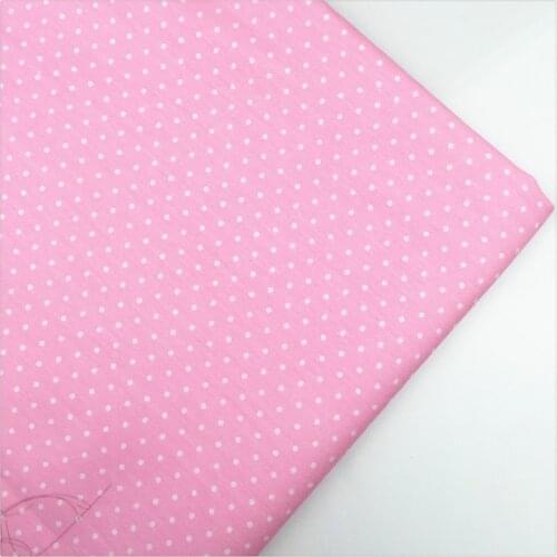 Syunss,Light Pink White Dots Printed Cotton Fabric DIY Tissu Patchwork Telas Sewing Baby Toy Bedding Quilting Cloth Craft Tecido