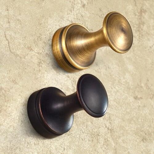 Vintage Brass Round Single wall hangers hooks bathroom hooks for towels hooks clothes coat wall hooks Bath Accessories KD027