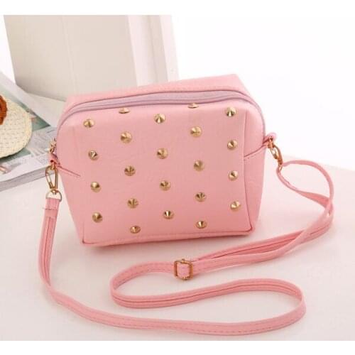 Ladies Shoulder Bag Korean Version Phone Bag Rivet Purse Cross-body Bag Storage Mobile Phone Bag Wallet