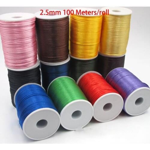 100M/roll 2.5mm Nylon Cord Thread Chinese Knot Cotton Cord String DIY Beading Tassels Braided Bracelet Jewelry Making