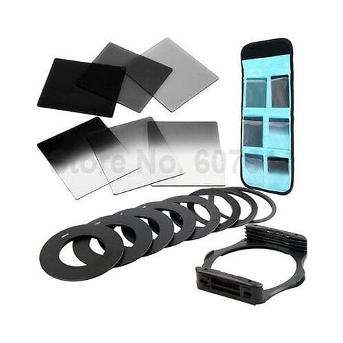 17 in 1 6pcs ND2 ND4 ND8 Gradual ND2 4 8 square Filter Set + 9pcs Ring Adapter &Filter holder bag case for Cokin P