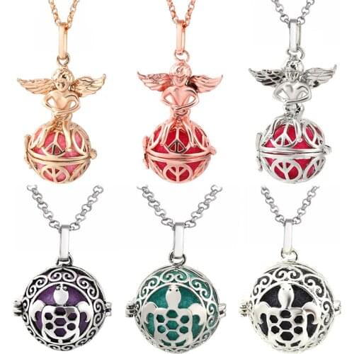 2019 Angel Wings Hollow Necklace Vintage Jewelry Music Ball Essential Oil Diffuser Pregnancy Pendant Summer Romantic Accessories