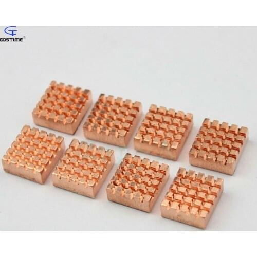 Gdstime 40pcs Pure Copper Heatsink 13mm x 12mm x 5.4mm PC Cooler Memory Heat Sink Radiator for Raspberry Pi RAM DDR RHS-03
