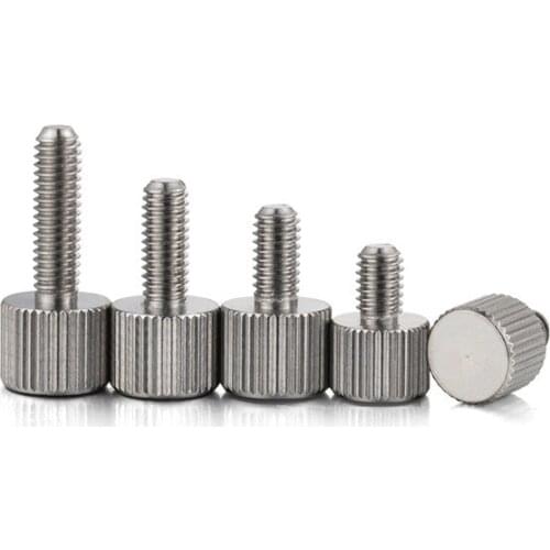5pcs M2. 5 stainless steel round handle screw single flat head knurled screws rotating bolts chassis hand twist 5-12mm length