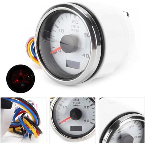 Pointer Tachometer 52mm Boat Tacho Meter RPM Tachometer 9-30V for 1‑8 Cylinder Gas Powered Engine for Motorcycle