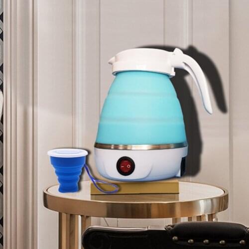600W Electric Kettle Safety Silicone Foldable Portable Travel Camping Water Boiler Adjustable Voltage Home Electric Appliances