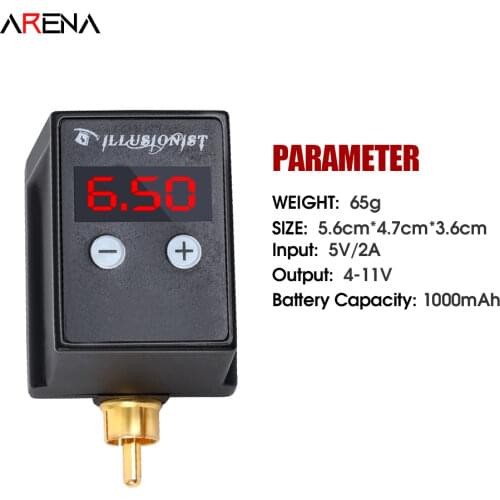 Arena Rechargeable RCA Tattoo Pen Machine Battery Power LCD Permanent Makeup Machine Power Supply Cord Tattoo Supplies
