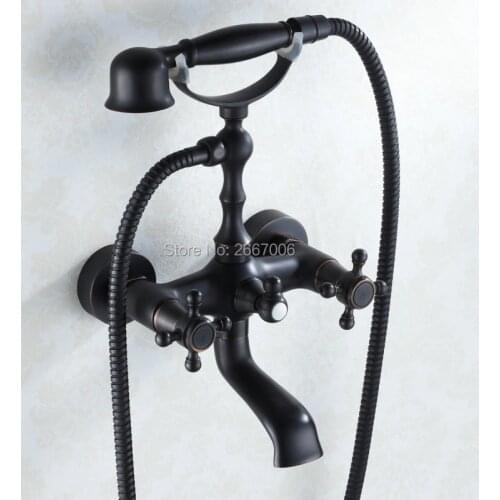 Free shipping Hot Sale Telephone Type Shower Faucet 360 degree Swivel Spout Tap Brass Bathroom Bathtub Mixer faucet Set GI305