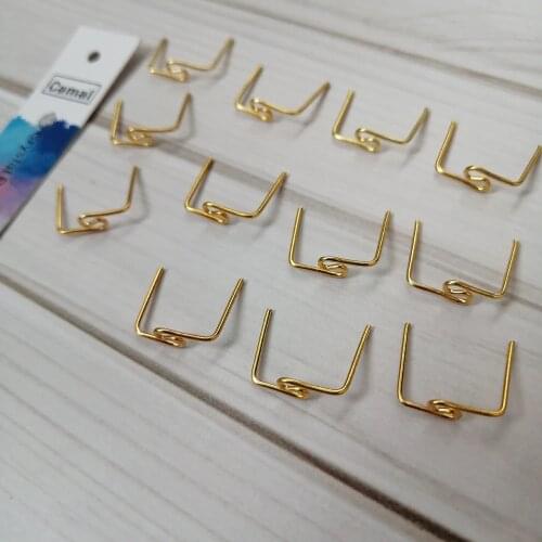 Camal 100pcs 14mm Gold Color M Shaped Twisted Pins Connectors For Crystal Prism Bead Lamp Chandelier Pendant Hanging DIY
