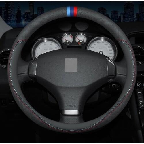 Carbon Fiber Leather Steering Wheel Cover For Peugeot 206 207 208 308 406 408 508 301 Protection Accessories
