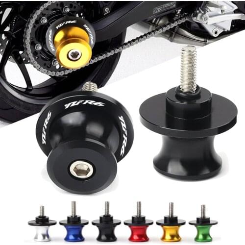 For Yamaha YZFR6 YZF-R6 1999-2019 2018 M6 With Logo Motorcycle Accessories 6MM CNC Aluminum Swingarm Spools Stand Screw Slider