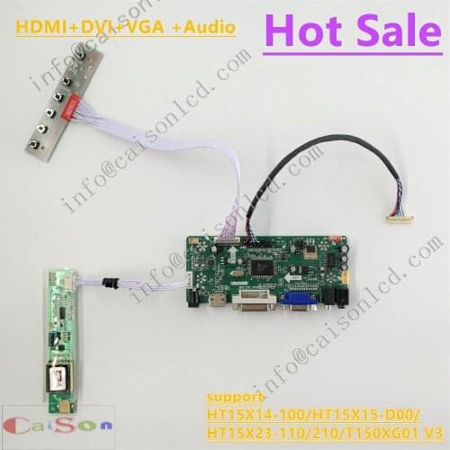 DVI/VGA/AUDIO/ of LCD monitor board support HT15X14-100/HT15X15-D00/HT15X23-110/210/T150XG01 V3