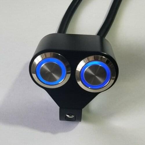 Dual 22mm Motorcycle Handlebar Headlight Spot Light On Off Switch Waterproof