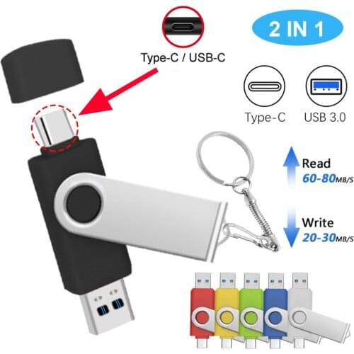 Metal USB Flash Drive 3.0 512GB 256GB USB 3.0 Pen Drive 128GB Cle USB Stick for Type C Android/PC 64GB Pendrive 32GB Memoria USB