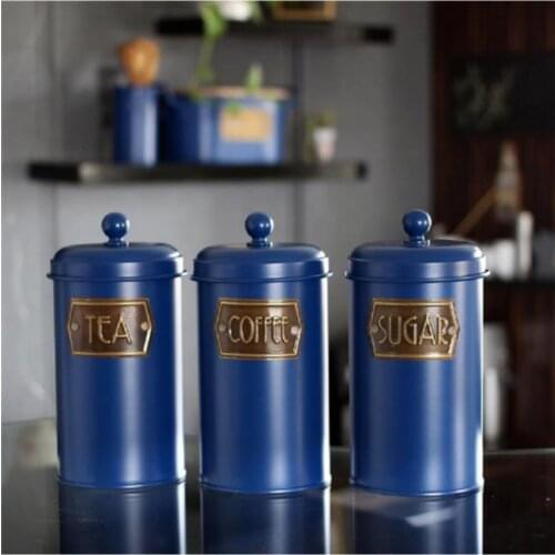 Cobalt Blue Galvanized Tea Candy Jar