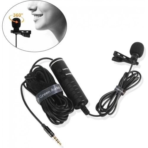 Condenser Microphone 6m Clip-on Lavalier Microphone Mini Portable Audio 3.5mm Mic for Laptop Computer Mobile Phone / Cameras