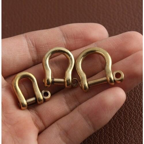 Brass Horseshoe Buckle Hand-made Diy Leather Keychain Hardware D-shaped Buckle Bulb Buckle