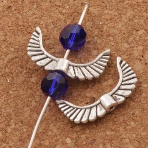 Flying Angel Wing Charm Beads 18.6x10mm 45PCS Zinc Alloy Spacers Jewelry Findings L193
