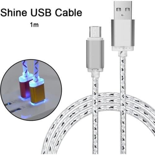 Micro USB Charger Glowing LED Cable 3A Fast Charging USB Type C High Speed Data Transfer Cable Micro USB Charging Android Cable