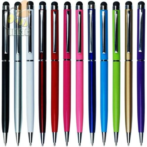 Multi function use High quality Universal 2in1 Capacitive 2 in 1 Toothpick Rotary ball point Stylus Touch Pen hot sell 500 pcs