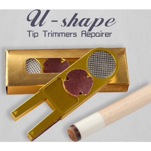 Muti-function U-shape Solid Alloy Billiards Pool Cue Tip Trimmers Repairer Billiard Burnisher Nickel Shaper Billiard Accessories