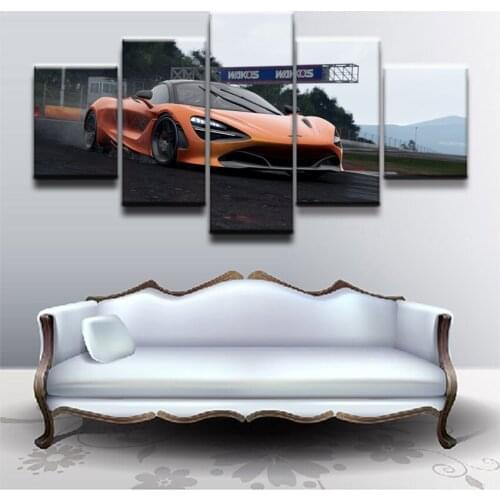 Modular picture living room wall art canvas sports car poster decoration 5 pieces McLaren 720S painting HD print pictures
