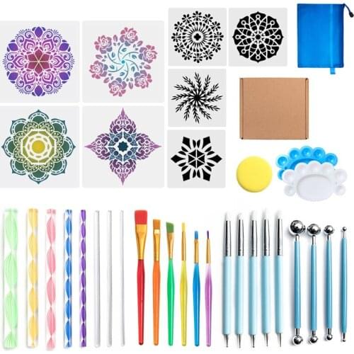 35pcs Mandala Dotting Tools Set Painting Stencils Rocks Template Set for Painting Rocks DIY Nail Art Craft Drawing Handwork
