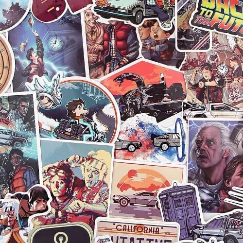 30Pcs Movie Back To The Future Stickers Pack For On The Laptop Fridge Phone Skateboard Travel Suitcase Sticker