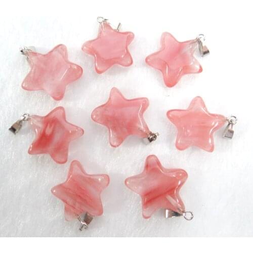 Natural stone Quartz Crystal Turquoises tiger eye aventurine lapis star Pendant for diy Jewelry making necklace Accessories12PCS