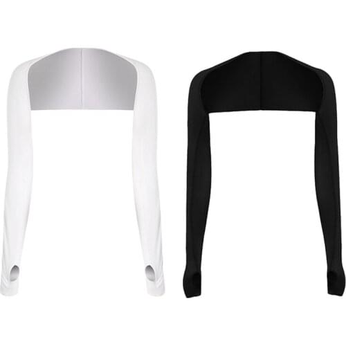 NEW-2Pairs Cooling Shawl Arm Sleeves Sun Protection Shawl Golf Shawl Anti-UV Arm Sleeves with Finger Hole for Cycling