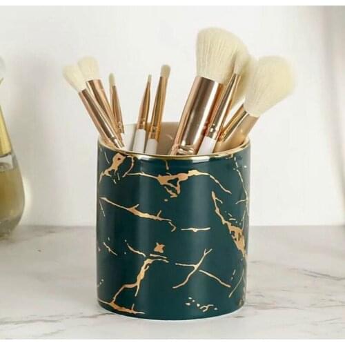 Nordic Style Marble Pen Holder Makeup Brush Cup Storage Cup Storage Tube Home Decoration Multi-function Office Home Storage